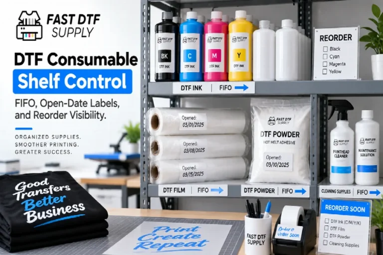 Dtf Consumable Shelf Control: FIFO, Open-date Labels, and Reorder Visibility Dtf Consumable Shelf Control